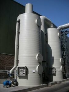 Air scrubbers counterflow odor control Oilmills Laveurs d'air huilerie