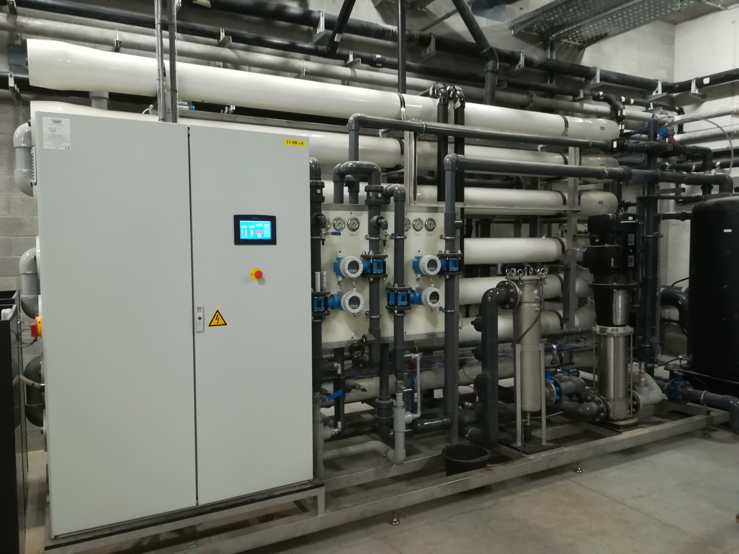 waterrecuperatie installatie in slachthuis waar proceswater wordt behandeld tot drinkwaterkwaliteit