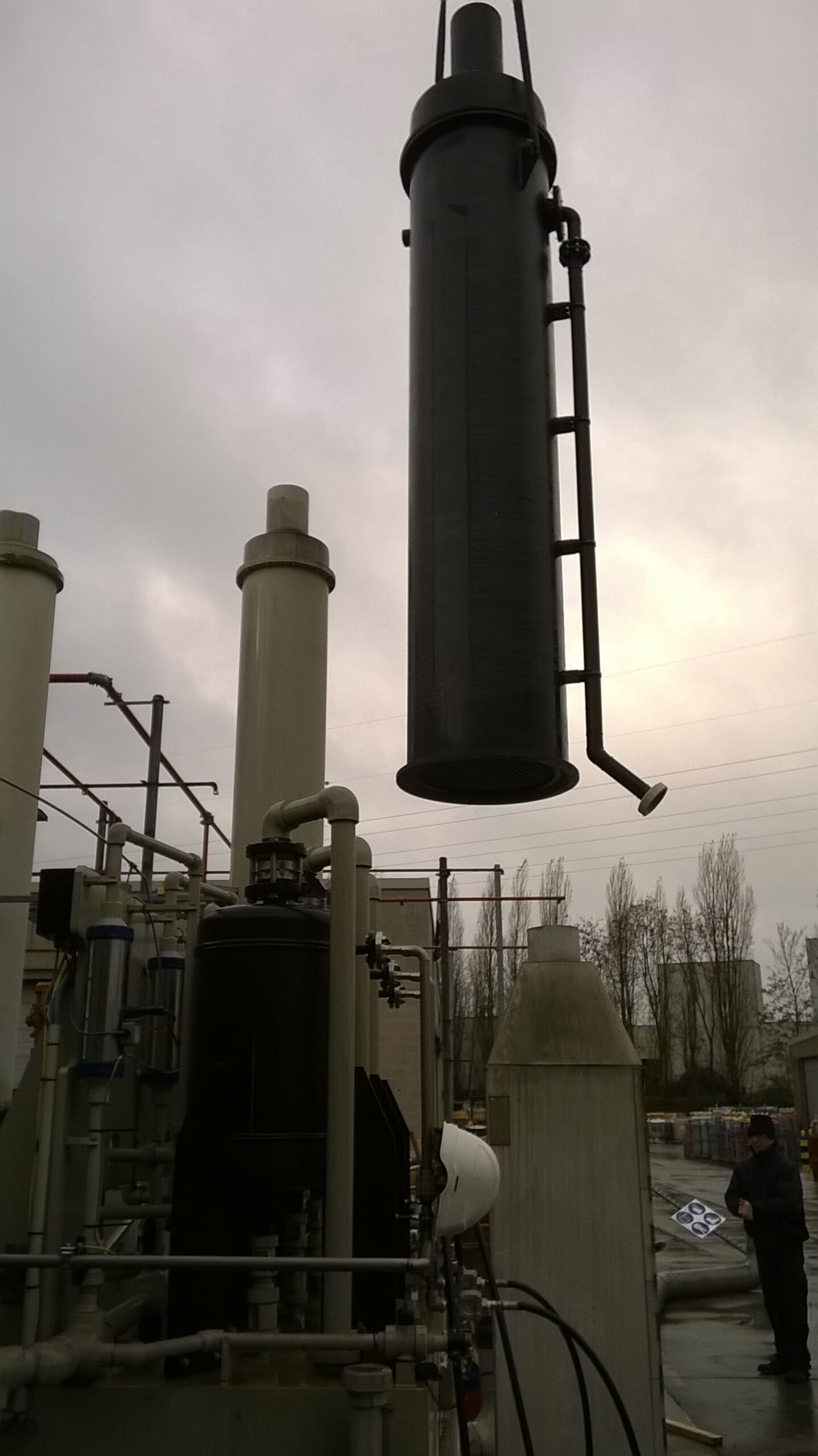gaswasser voor de verwijdering van etheenoxide dampen uit vervuilde lucht