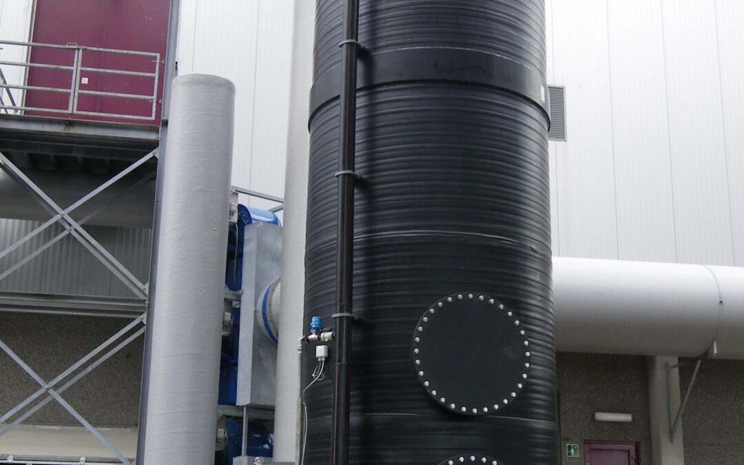 Gaswasser voor geurbehandeling in slachthuis